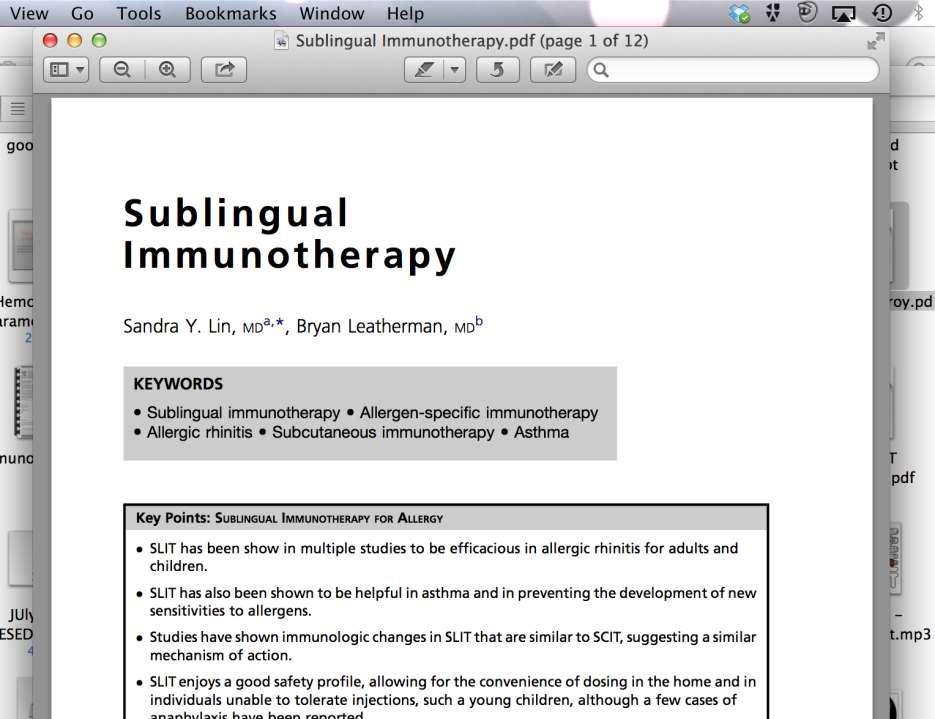 comparison 3- sublingual immunotherapy, by