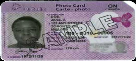 The Ontario s Driver s Licence and the Ontario Photo Identification Card are the most common forms of I.D. used when purchasing tobacco products. Any I.D. that has been issued by a government and includes a photograph of the person and date of birth is also acceptable.