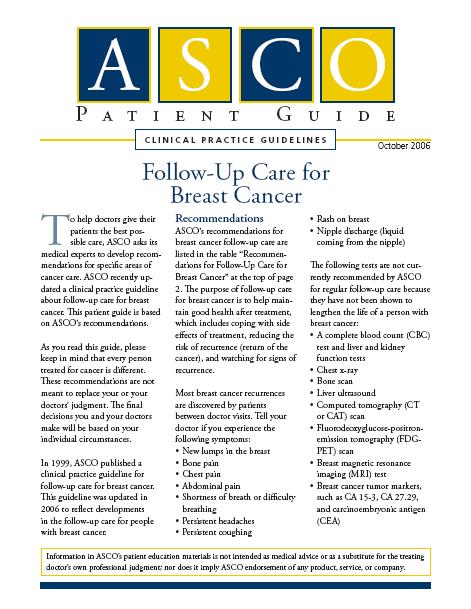 Give all patients ASCO follow-up