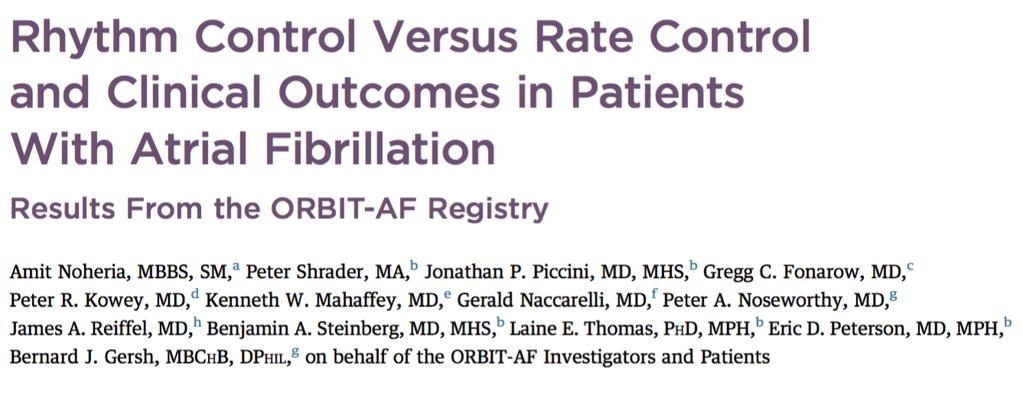 ORBIT-AF Design: multi-center, retrospective, registry dataset Subjects: 6,988 patients Inclusion criteria: age >18, AF of any variety