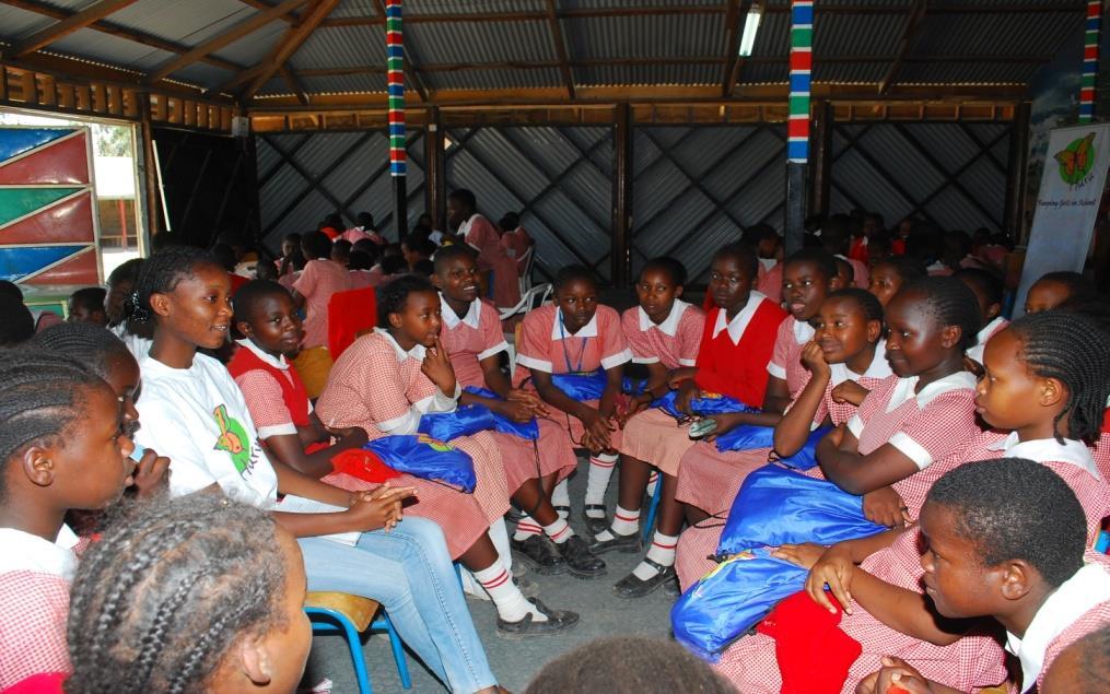 MHM Intervention 1,000 girls from 3 slums in Nairobi targeted to receive Huru kits, education and referral to hotline.