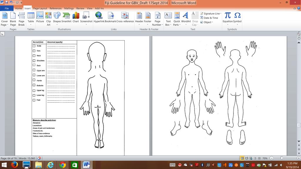 Body Map- (please marks all the injuries and provide specification on this form) B.