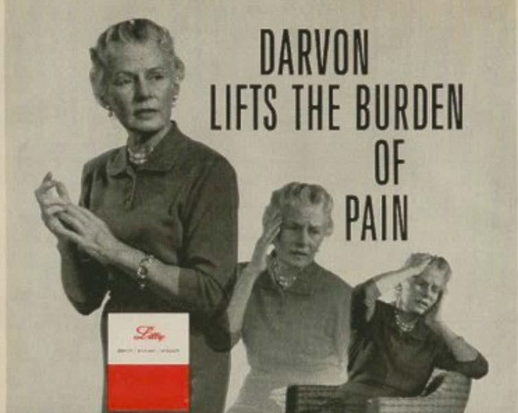 Advertisements Targeted Women Darvon and Darvocet Opioid pain relief.