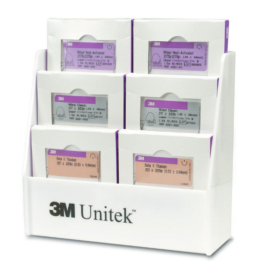 Archwire Products 7.23 Archwire Accessories Unitek Archwire Dispenser Holds up to six boxes of archwires (archwires not included). White Plexiglass.