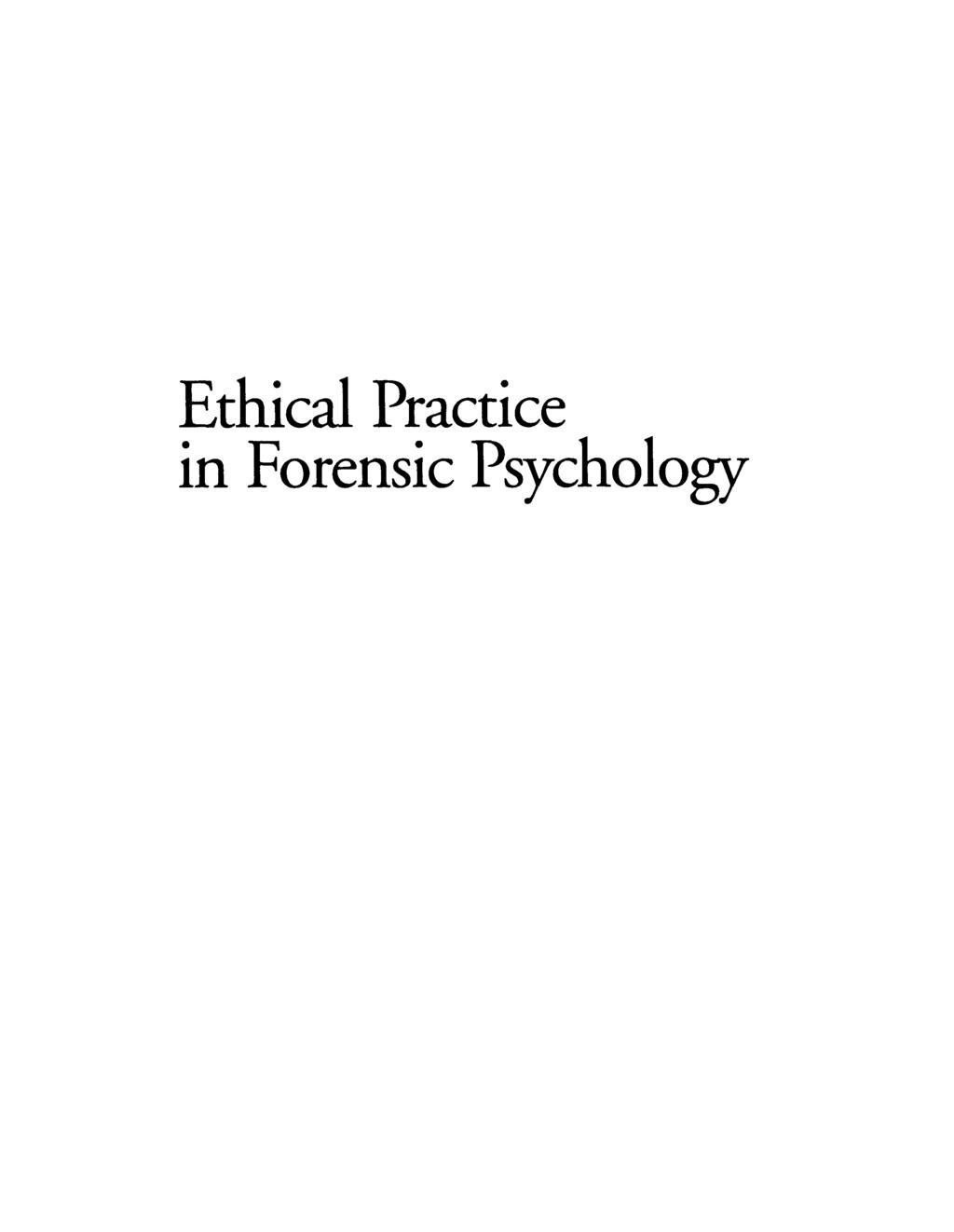 Ethical Practice in