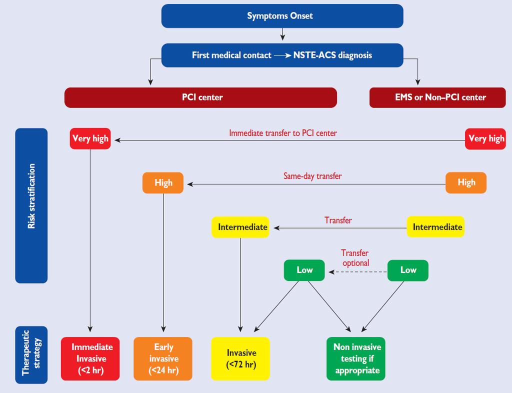 Selection of NSTE-ACS treatment strategy and timing according to initial risk