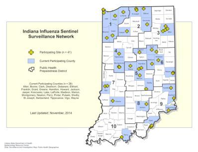 Number of Weeks 4/2/2015 Syndromic Surveillance Syndromic Surveillance 14 12 10 8 6 4 2 0 Influenza-like Illness Geographic Spread in Indiana During the 2014-2015 Influenza Season* Geographic Spread