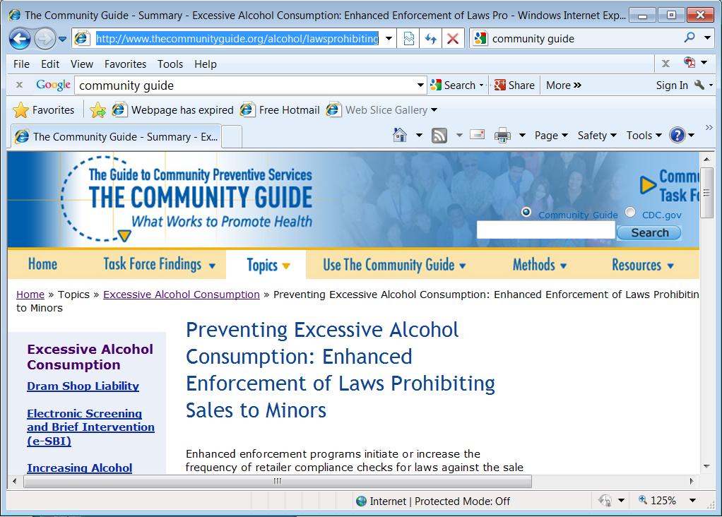 What Can You Do? http://www.thecommunityguide.org/alcohol/lawsprohibitingsales.