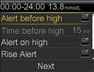 In this example, the Alert on high has been turned on.