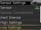 3) Press to Low Settings and press. 4) Select Low Settings to turn On.