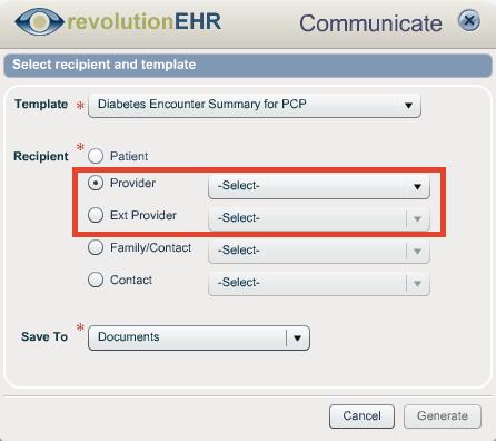 Communication requires printing/saving an exam letter: With template Diabetes Encounter Summary for PCP, Vision Source Diabetes and Glaucoma Encounter Summary for PCP or Vision Source Diabetes