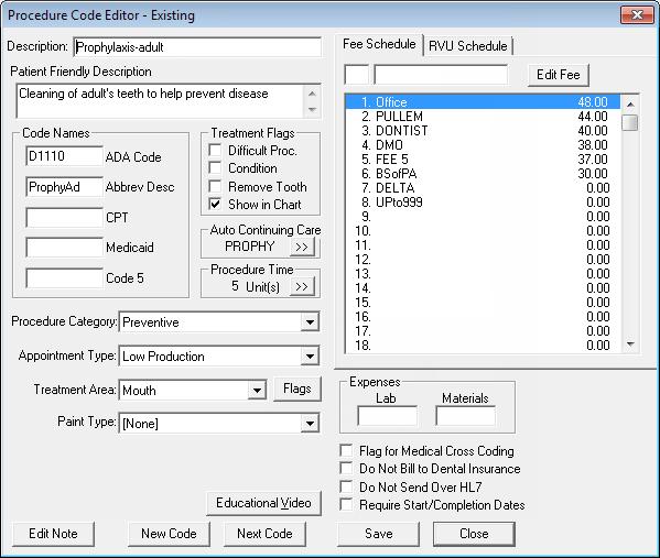 In the Office Manager, from the Maintenance menu, point to Practice Setup, and then click Procedure Code Setup.