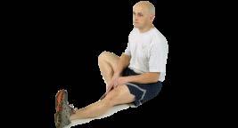 Bent-Knee Hamstring Stretch Position 1 Sitting on the floor with legs out straight, bend one leg until your foot is touching the upper thigh of the other leg.