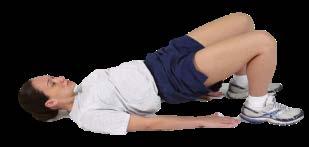 LEVEL 1 Bridge [Hold 30 seconds] CORE Position 1 Lay on your back with your hands by your sides, your knees bent and feet flat on the floor. Make sure your ankles are under your knees.