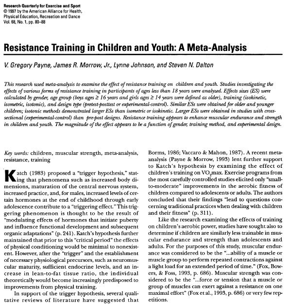 trained throughout development and not aligned to specific periods of maturation Systematic Strength Training Reviews Payne