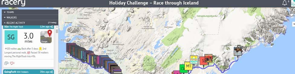The Race Across Iceland was a new feature for the 2016 Holiday Challenge.