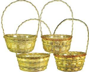 Bamboo Baskets Page 22 DB000-79101, 6 Natural Basket w/handles w/liners 120 pk, $2.60/pc, $312.00/cs DB000-79103, 8 Natural Basket w/handles w/liners 72 pk, $3.70/pc, $266.