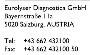 Evaluation Report Eurolyser PT test kit (ST0180) on CUBE and smart analysers Locations Location 1: Eurolyser Diagnostica GmbH Operator: Simone Wieser Date: 30.06.