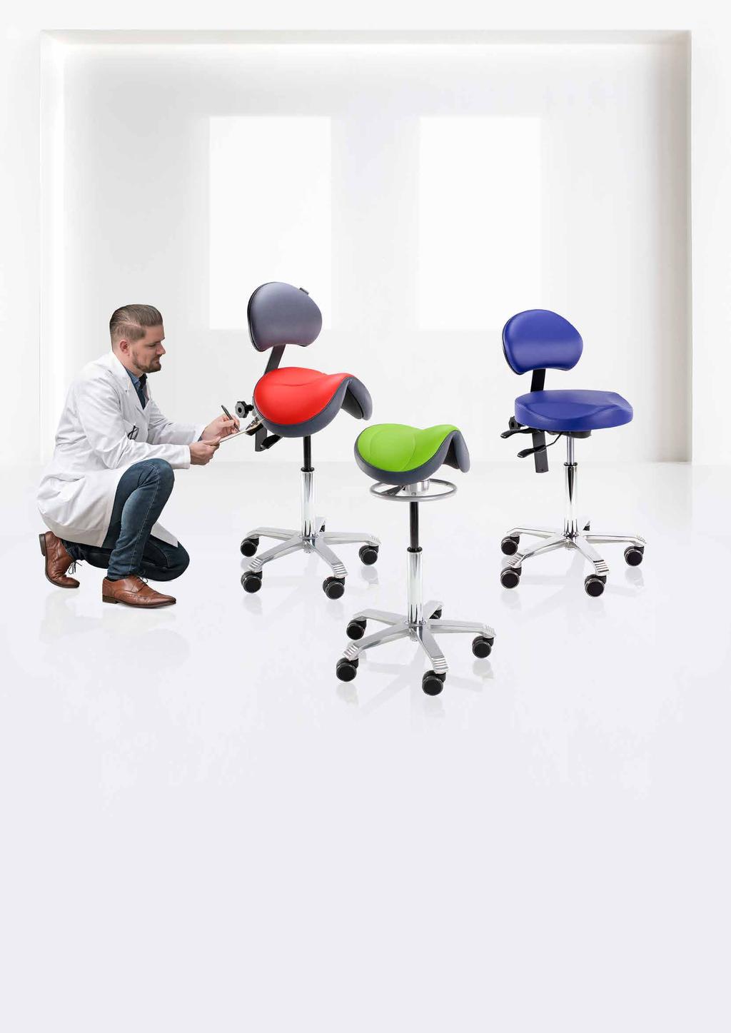 Free trial Experience the comfort of a saddle stool with a perfect fit. Request a trial now and try the saddle stool of your choice in your practice for two weeks without any obligation. Interested?