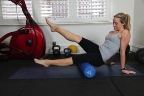 Hamstring Release 1. Place the foam roller on the floor 2. Start with the roller just below the buttocks 3. Lift the uninvolved side.