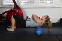 Thoracic spine release and stretch 1. Place the roller on the floor. Lay on your back with the roller under your shoulders and spine (picture 1). 2.