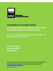 UK National Screening Committee A national screening programme with PSA is not going to happen Estimated cost of policy of screening men aged 50-74 with PSA 4 yearly: 0.8 billion p.a. TAKE HOME MESSAGE 3 The harms from prostate cancer screening using PSA are likely to outweigh the benefits.