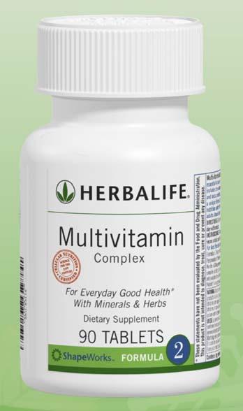 Formula 2 Multivitamin Complex A daily multivitamin with over 20 essential nutrients and antioxidants, including folic acid, calcium, and iron.