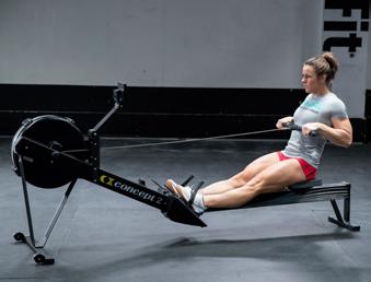 MOVEMENT STANDARDS ROW HANGING KNEE-RAISE (SCALED ONLY) The monitor on the rower must be set to zero at the