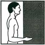 6. Internal rotators Stand with the inside of the hand of your affected arm held against a wall or jammed open door.