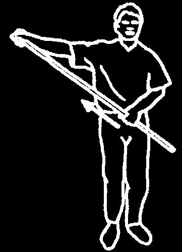 If possible, hold for 5 seconds when you get to the end point. 1. Shoulder flexion Lift the stick up above your head.
