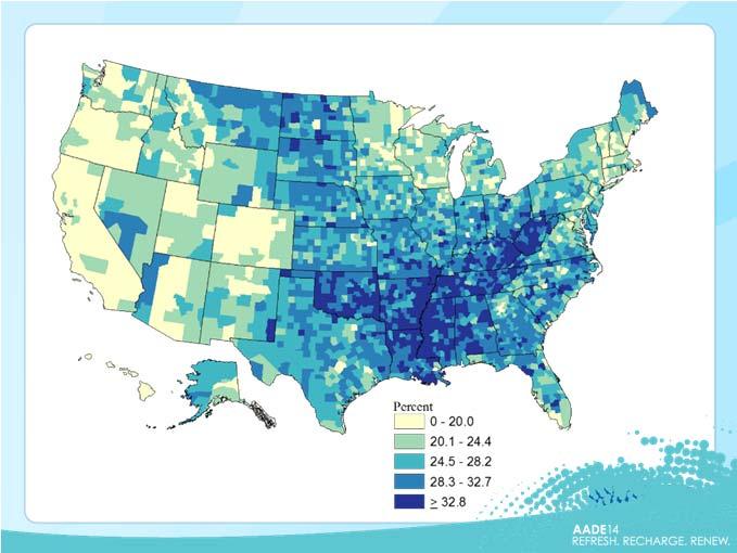 County-level Estimates of Leisure Time Physical Inactivity among Adults aged 20 years old Trends 2004-2011