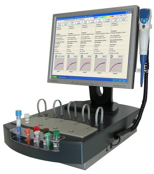 Multiplate multichannel impedance aggregometer Multiplate - multiple platelet function analyzer multiple electrodes and multiple channels allow for multiple test