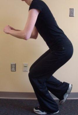 The patient is not allowed to brace the opposite leg against the squatting leg or the floor at any point during the squatting effort.