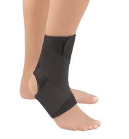 Wide strap simulates taping and wraps in a figure-eight design with a simple hook closure. Indicated for swollen, tender or weak ankles, sprains, strains, sports injuries, and arthritis.