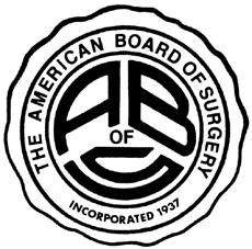 AMERICAN BOARD OF SURGERY Approved as an ABMS Member Board in 1937 1617 John F. Kennedy Blvd., Suite 860 Philadelphia, PA 19103 (215) 568-4000 absurgery.