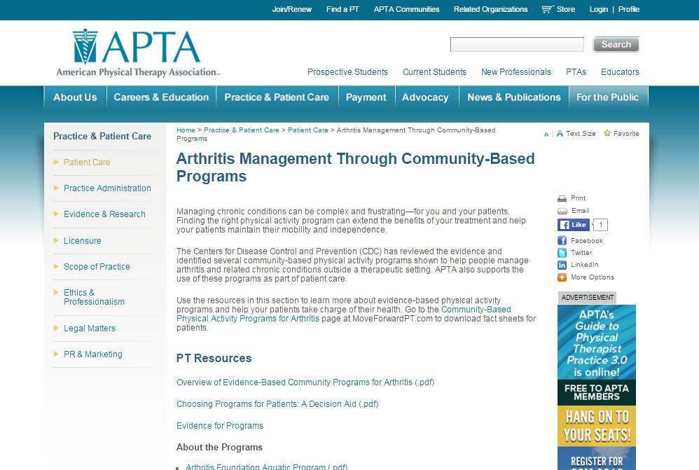 New APTA Page