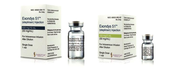 INTRODUCTION 1 The recommended dose of EXONDYS 51 is 30 mg/kg administered once weekly as a 35 to 60 minute intravenous infusion.
