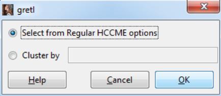 Mark Select from regular HCCME options in the dialog box.
