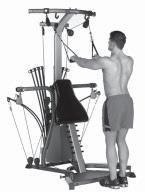Back Exercises Standing Shoulder Pullover with Elbow Stabilized Latissimus Dorsi; Teres Major; Rear Deltoids; Biceps; Triceps Standing facing Power Rod unit Lat Cross Bar Lift your chest, keep your