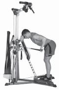 Arm Exercises Triceps Kickback Triceps Standing facing Power Rod unit Center Cross Bar Narrow Pulleys Keep your knees slightly bent and feet on Standing Platform.