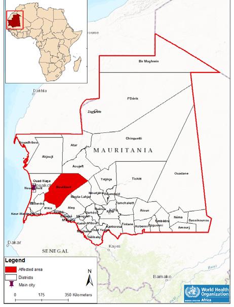 New events Crimean-Congo haemorrhagic fever Mauritania 1 Case 0 0% Death CFR Event description On 24 August 2017, the Mauritania Ministry of Health notified WHO of a confirmed case of Crimean-Congo