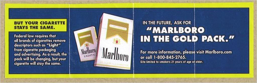 Advertising & Promotion cigarettes.