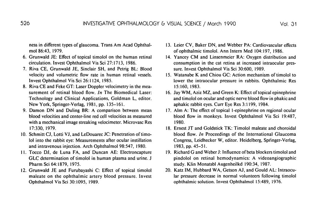 526 INVESTIGATIVE OPHTHALMOLOGY b VISUAL SCIENCE / March 1990 Vol. 31 ness in different types of glaucoma. Trans Am Acad Ophthalmol 86:43, 1979. 6.