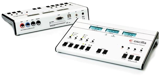 Oscilla SM930 Screening Memory Audiometer Oscilla SM950 Diagnostic Memory Audiometer Import measurements to AudioConsole Earphones or Inserts Earphones or Inserts Import measurements to AudioConsole