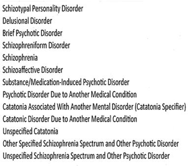 Substance Induced Schizophrenia Spectrum and Other Psychotic Disorders Schizophrenia: change to Criterion A 2 sxs