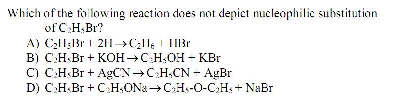 11. Which one of the following compounds most readily undergoes substitution SN2 mechanism? 1 0 with least hindrance will undergo SN2 most readily. 12.