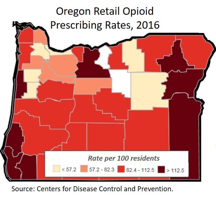 Number of Labs Number of Deaths Rate per 1, Population 1 Overdose Hospitalizations: Oregon 8 6 4 Pharmaceutical Opioid Heroin 2 2-22 23-25 26-28 29-211 212-214 Source: Oregon Health Authority.