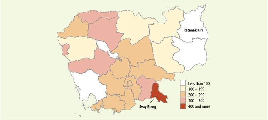 population), and lowest in Ratanak Kiri (67/100 000 population) (Figure 19). Provincial figures are available in Annex 6. Figure 19.