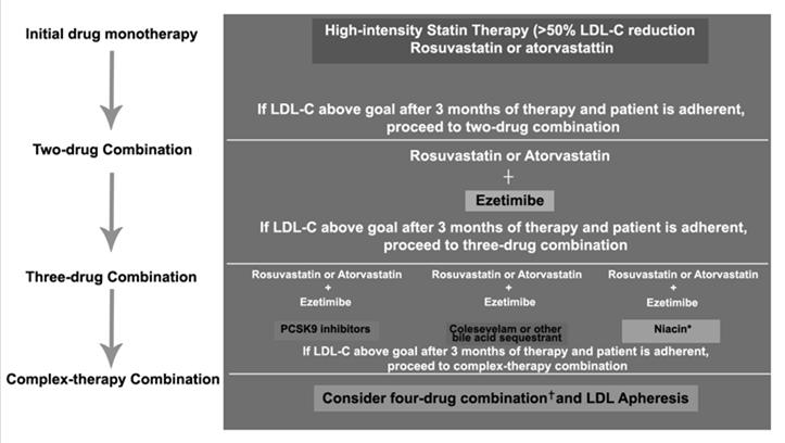 consideration a combination of the following: Elevated, untreated LDL-C levels (cut points vary with age)