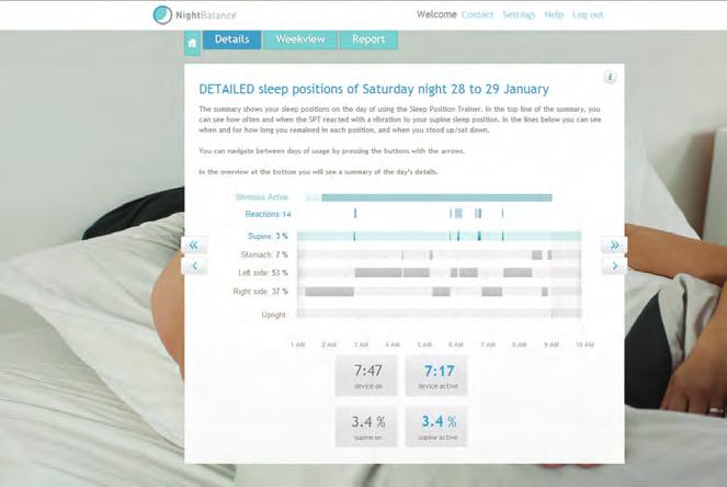 Physicians can easily generate sleep reports with the separate supplied software for specialists.